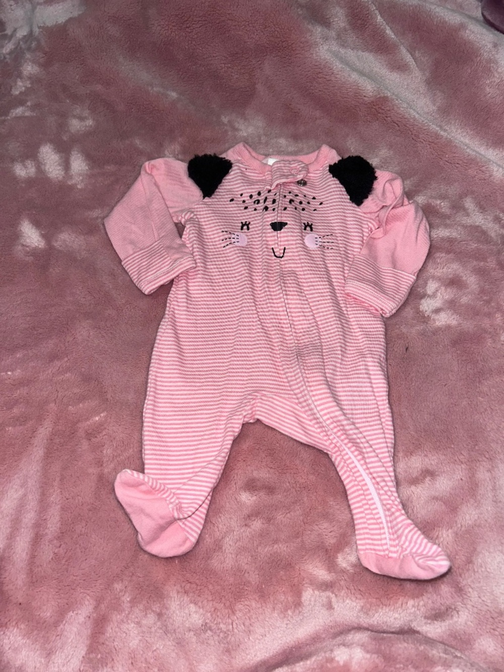 Pink bear footie